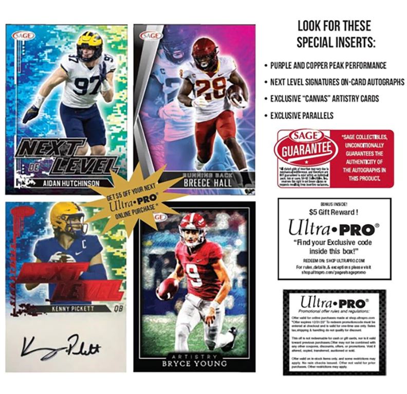 2022 Sage Hit Premier Draft Football Mega Box (6 Autographs per Box) Bryce Young ???