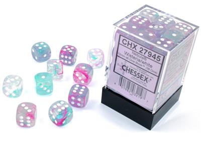 Nebula 12mm d6 Wisteria/white Luminary™ Dice Block (36 dice) CHX27945