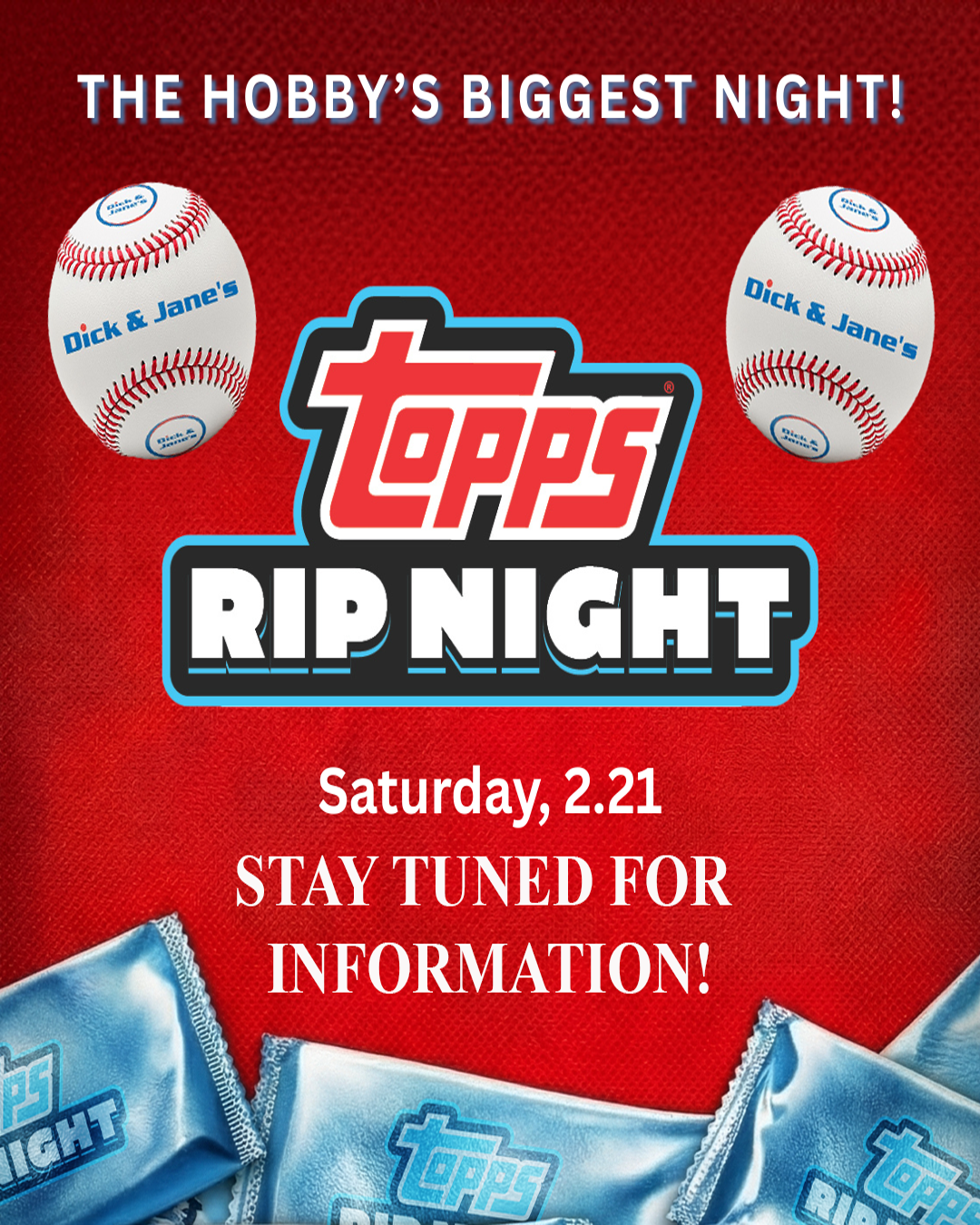 Let's RIP on Topps Rip Night 2026 at Dick and Jane's! 🔥🃏⚾