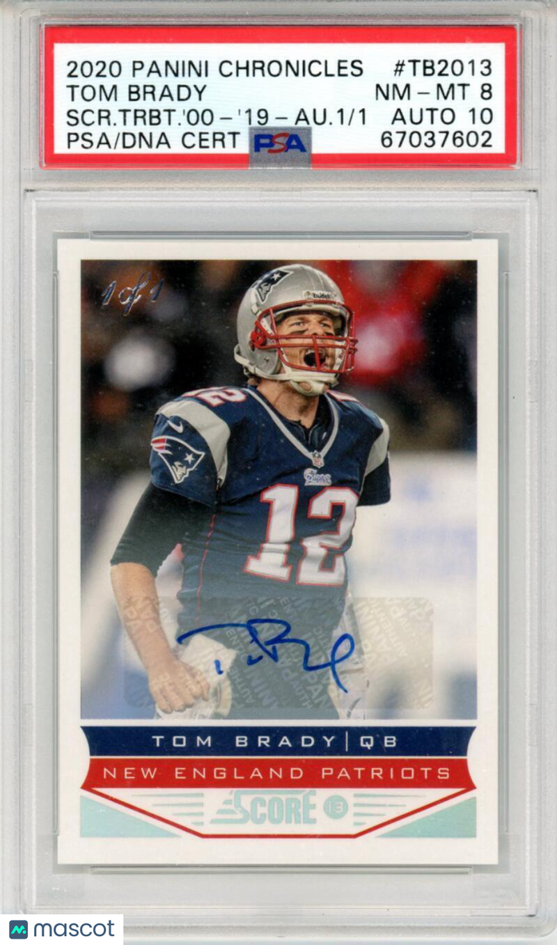 2020 Score Tom Brady Score Tribute Autographs