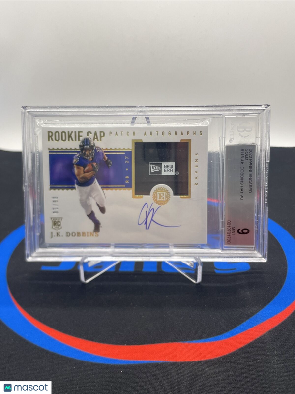 JK Dobbins Rookie Cap Patch Autograph 06/10 BGS 9