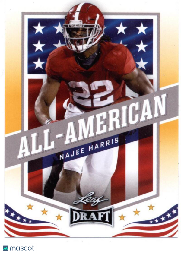 2021 Leaf Draft Gold #45 Najee Harris All-American (Pittsburgh Steelers) (RC - R