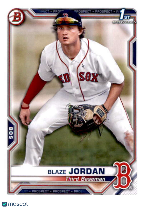 2021 Bowman Prospects #BP-71 Blaze Jordan Red Sox 1st Bowman Card NM-MT