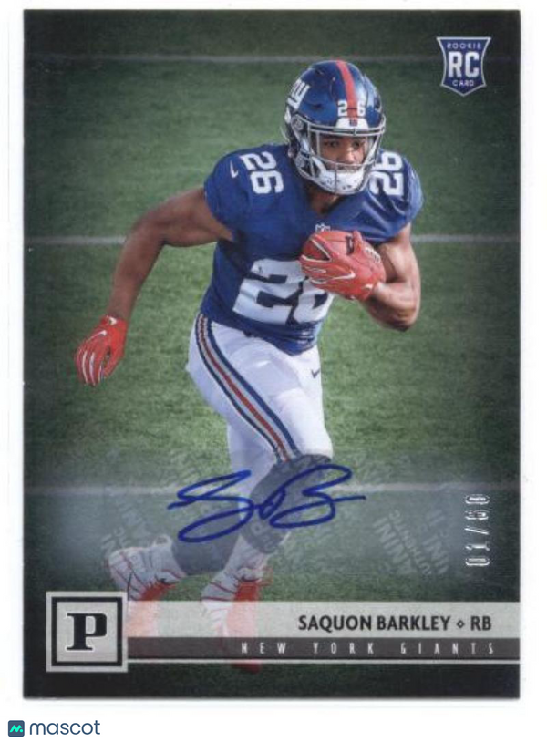 2018 Panini Autographs #313 Saquon Barkley NY Giants NM-MT (Autographed) /60