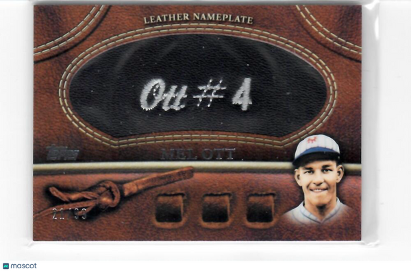 2011 Topps Manufactured Glove Leather Nameplates Black #MGL-MO Mel Ott NY Giants