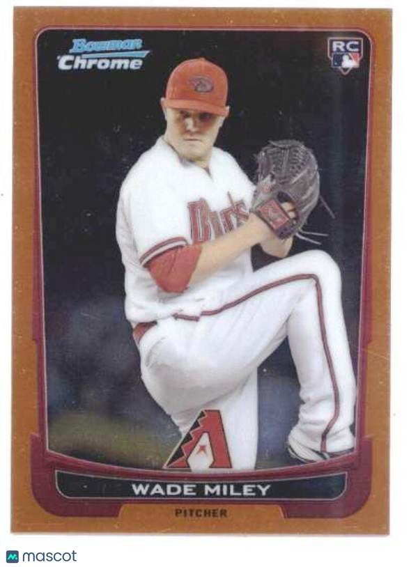 2012 Bowman Draft Chrome Orange Refractors #15 Wade Miley Diamondbacks