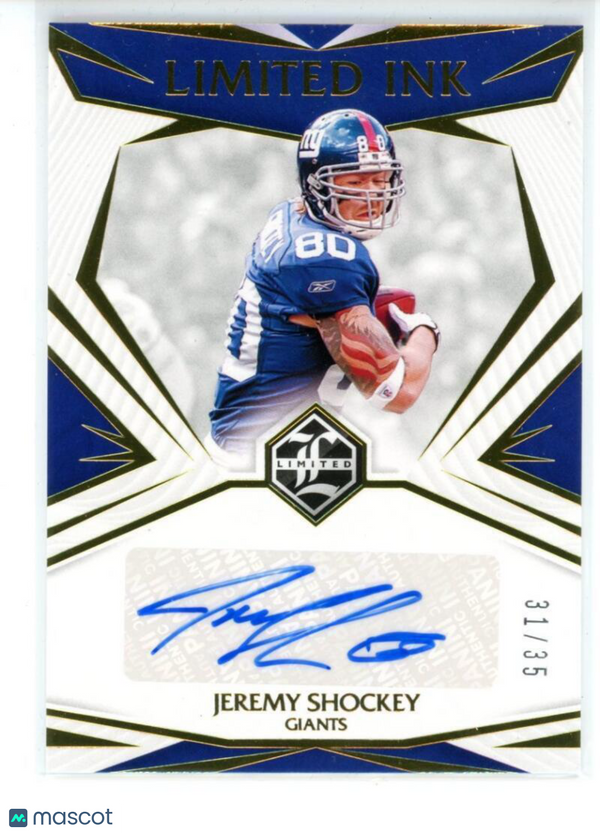 2021 PANINI LIMITED INK #LI-JS JEREMY SHOCKEY NY Giants NM-MT (Autographed) 31/3