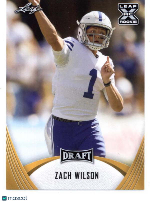 2021 Leaf Draft Gold #3 Zach Wilson XRC (New York Jets) (RC - Rookie Card) NM-MT