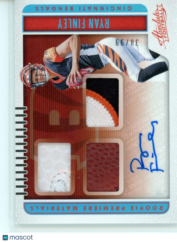 2019 Panini Absolute Rookie Premiere Materials Autos Spectrum #236 Ryan Finley B