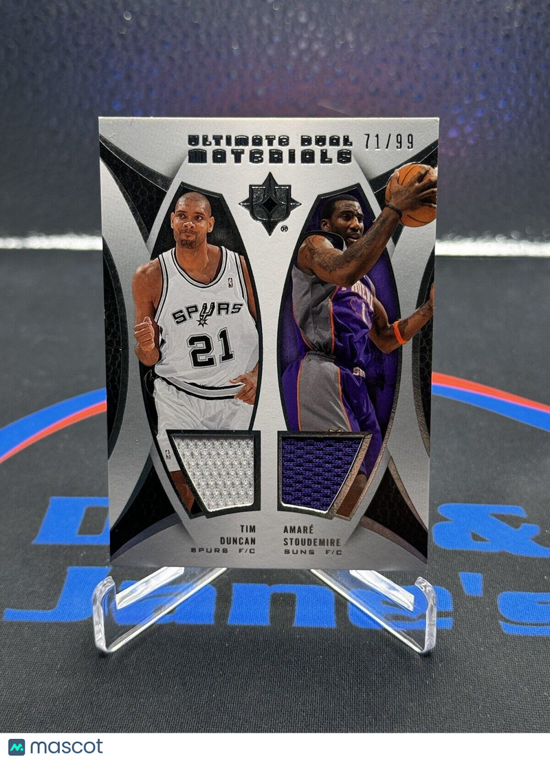 2007-08 Ultimate Collection Dual Materials /99 Tim Duncan Amare Stoudemire HOF