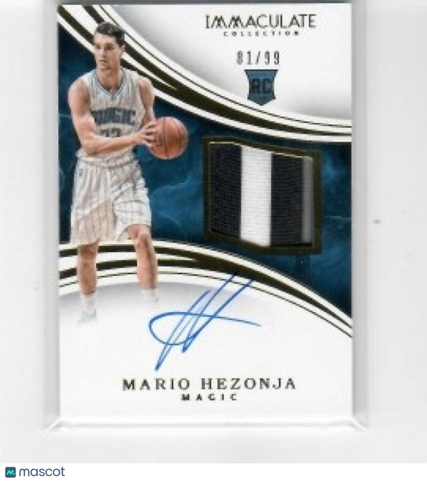 2015-16 Panini Immaculate Rookie Patch Autographs #143 Mario Hezonja Magic NM-MT
