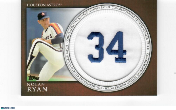 2012 Topps Retired Number Patches #RN-NR Nolan Ryan Astros NM-MT
