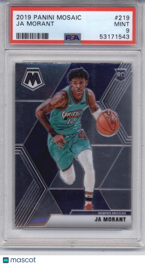 2019-20 Panini Mosaic #219 Ja Morant Grizzlies PSA 9 MINT (RC - Rookie Card)