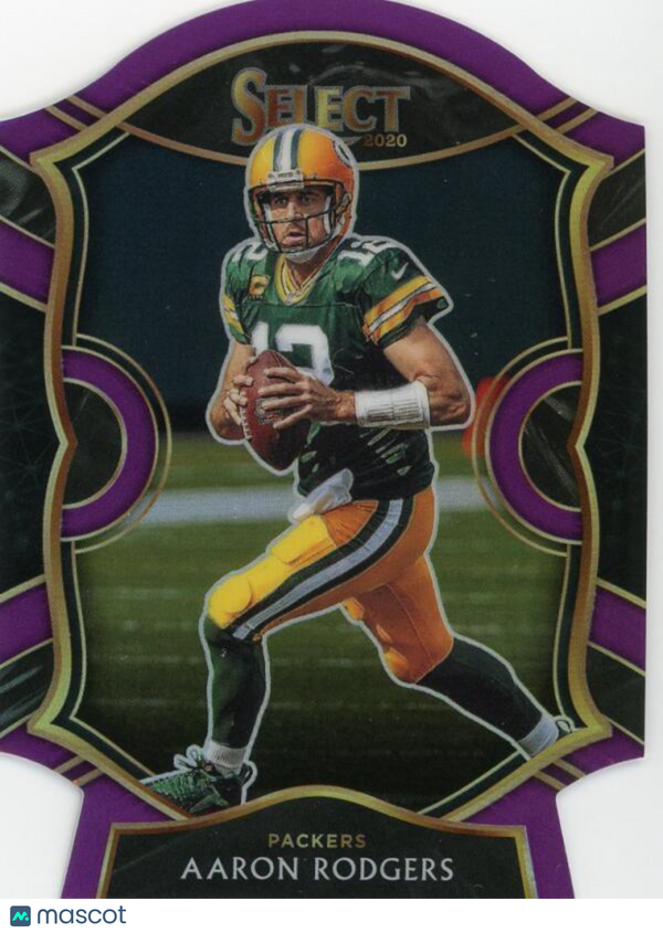 2020 Panini Select Purple Prizm Die-Cut #12 Aaron Rodgers Packers Concourse NM-M