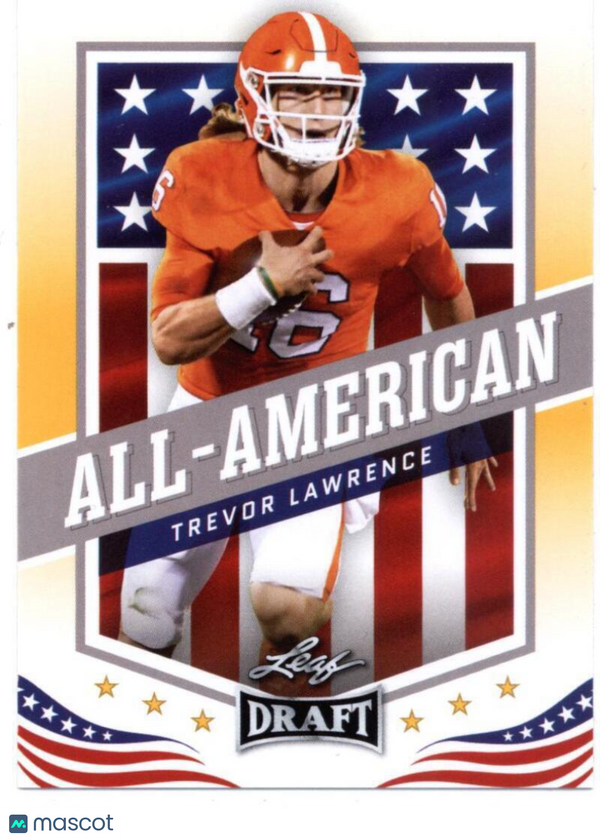 2021 Leaf Draft Gold #50 Trevor Lawrence All-American (Jacksonville Jaguars) (RC