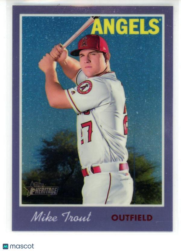 2019 Topps Heritage Chrome Refractors Purple Hot Box #THC-485 Mike Trout Angels