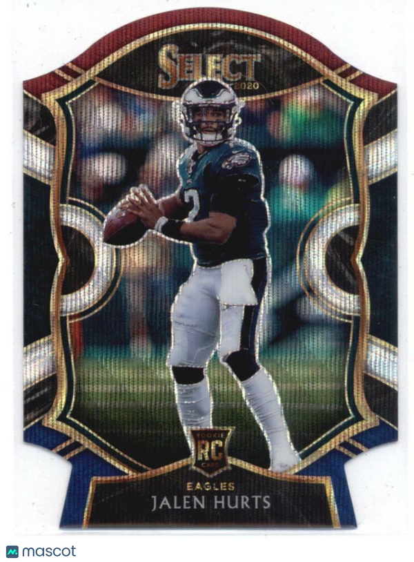 2020 Panini Select Tri-Color Prizm Die-Cut #50 Jalen Hurts Eagles Concourse NM-M