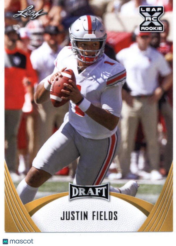 2021 Leaf Draft Gold #2 Justin Fields XRC (Chicago Bears) (RC - Rookie Card) NM-