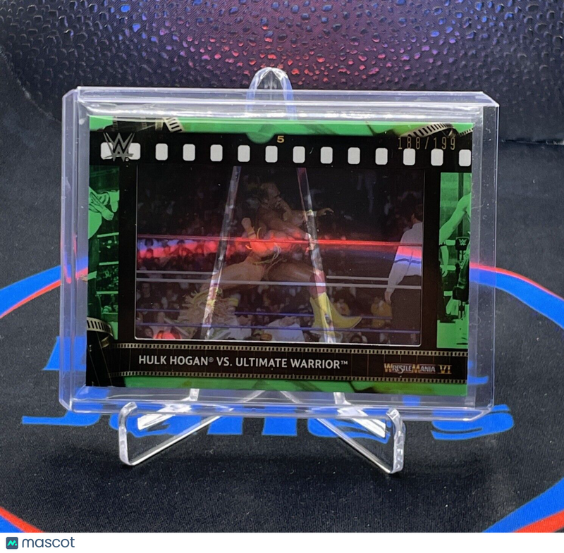 2021 Topps WWE /199 Green Match Film Strip Relic Hulk Hogan Vs Ultimate Warrior