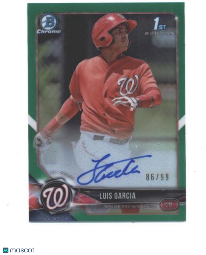 2018 Bowman Chrome Prospects Autographs Refractors Green Luis Garcia R