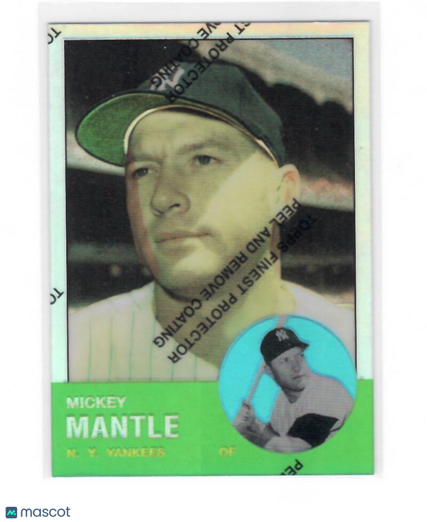 1996 Topps Mickey Mantle Finest Refractors #13 Mickey Mantle Yankees 1963 Topps