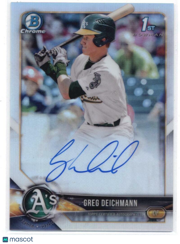 2018 Bowman Chrome Prospect Autographs Refractors #CPA-GD Greg Deichmann Athleti