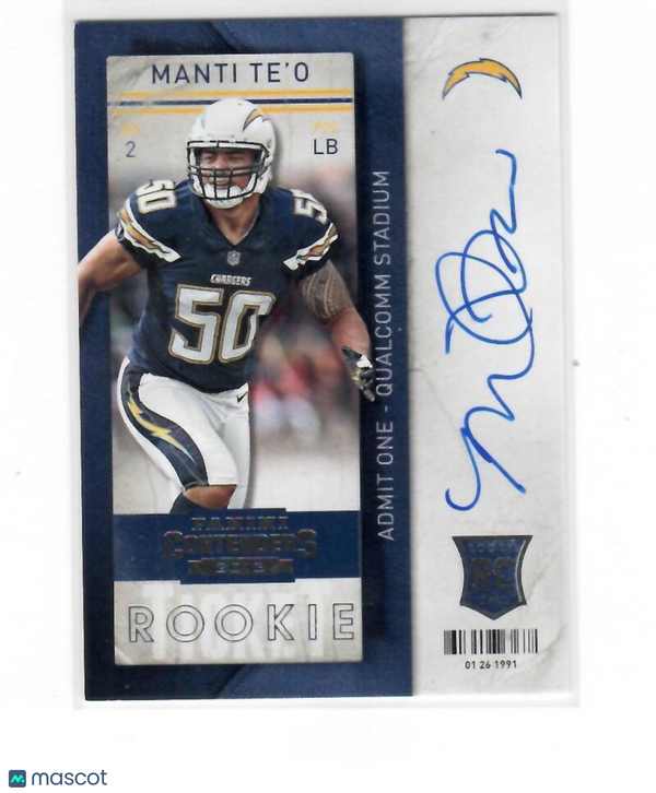 2013 Playoff Contenders Rookie Tickets RPS #222 Manti Te'o Chargers NM-MT (RC -