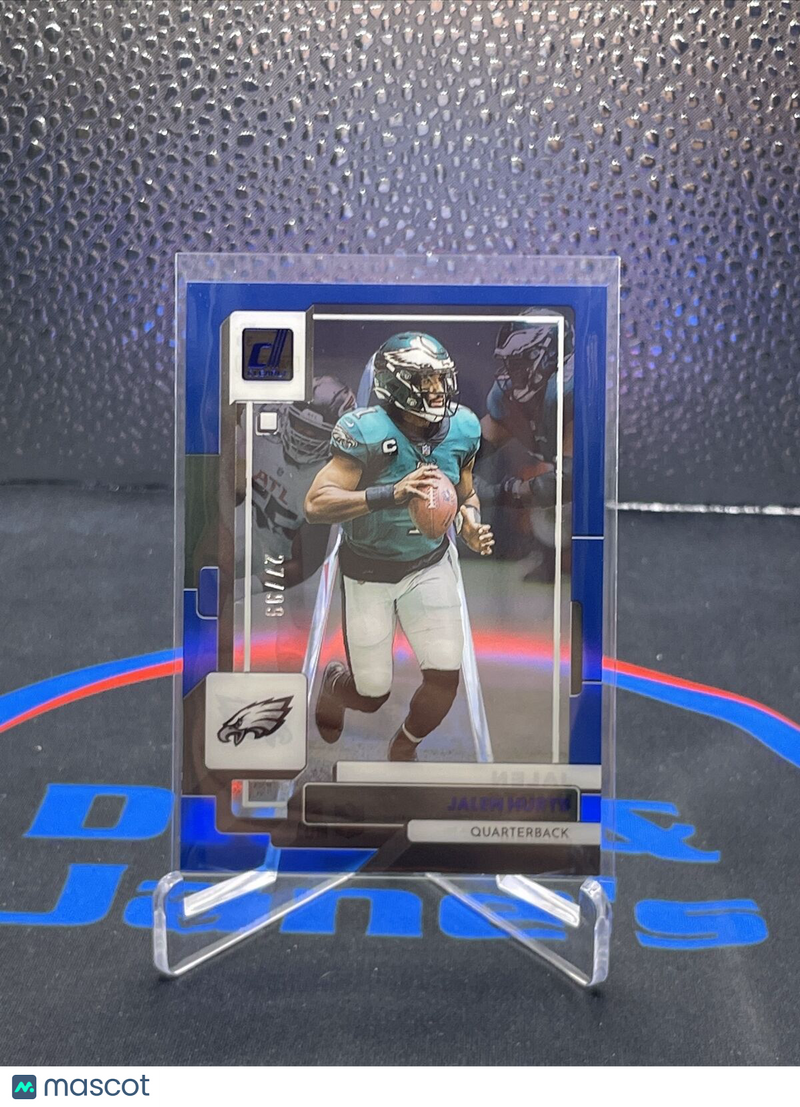 2022 Clearly Donruss Jalen Hurts Blue Parallel