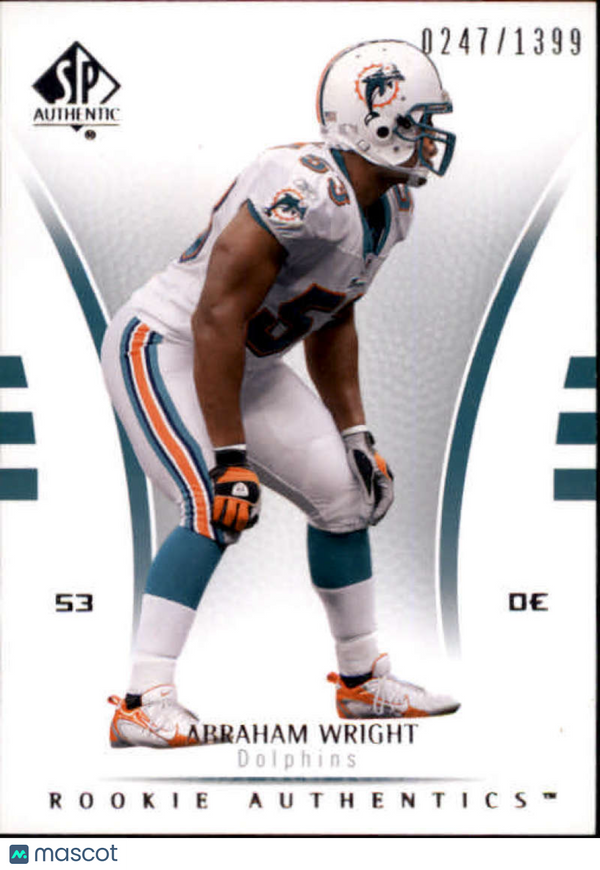 2007 SP Authentic #151 Abraham Wright Dolphins NM-MT (RC - Rookie Card) /1399