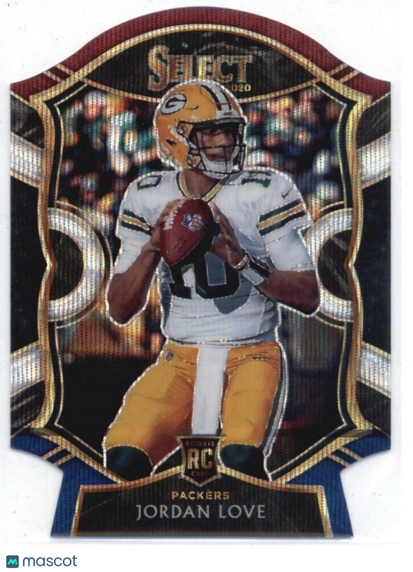 2020 Panini Select Tri-Color Prizm Die-Cut #47 Jordan Love Packers Concourse NM-