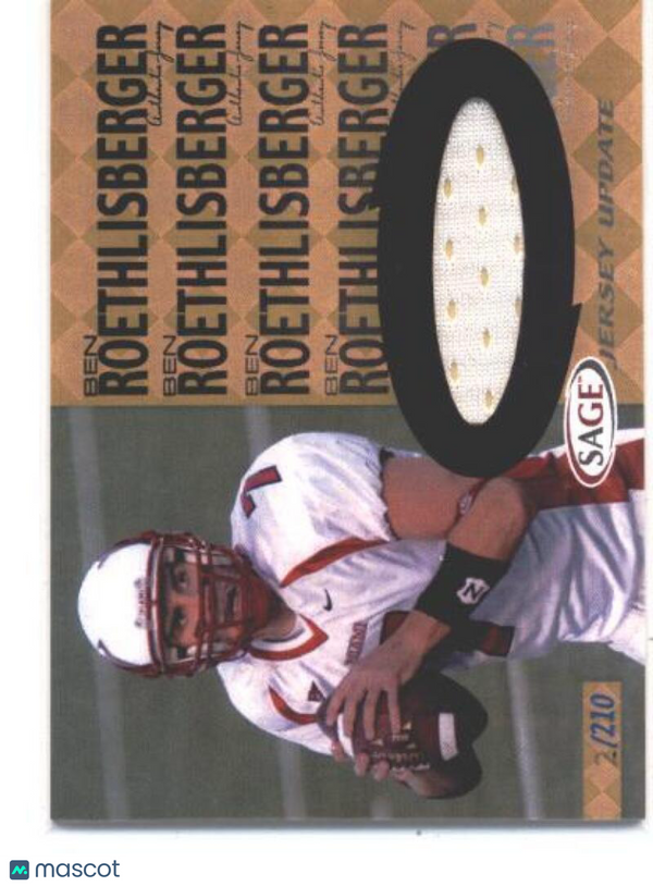 2004 SAGE Jersey Update Roethlisberger #BR1 Ben Roethlisberger Steeler