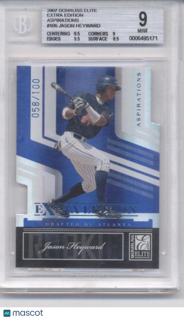 2007 Donruss Elite Extra Edition Aspirations #106 Jason Heyward BGS 9.5 MINT+