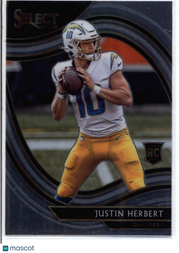 2020 Panini Select #344 Justin Herbert LA Chargers Field Level NM-MT