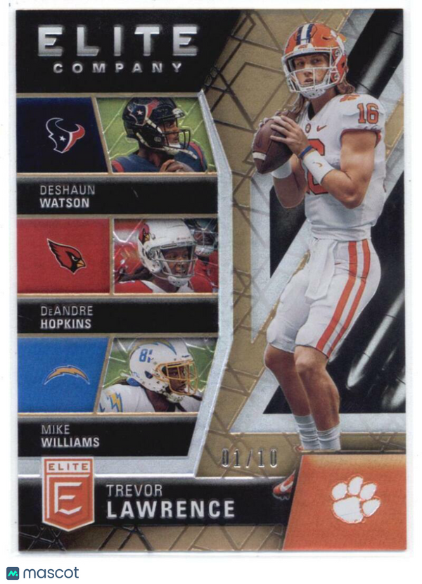 2021 Donruss Elite Elite Company Gold #1 DeAndre Hopkins/Deshaun Watson/Mike Wil