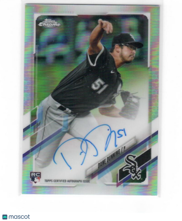 2021 Topps Chrome Rookie Autographs Refractor #RA-DD Dane Dunning White Sox NM-M