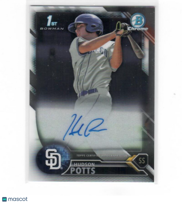 2016 Bowman Draft Chrome Draft Pick Autographs #CDA-HS Hudson Potts Padres NM-MT