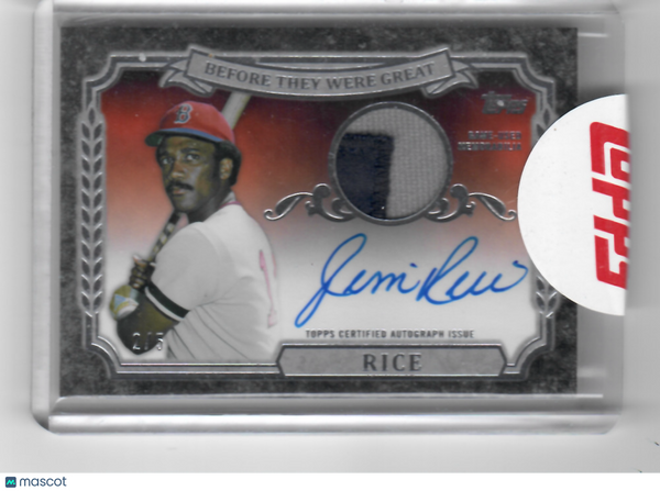 2014 Topps Before they Were Great Autograph Relics #BGAR-JR Jim Rice Red Sox NM-