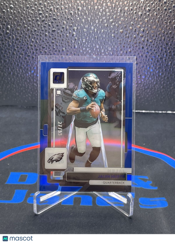 2022 Clearly Donruss Jalen Hurts Blue Parallel #27/99 Eagles
