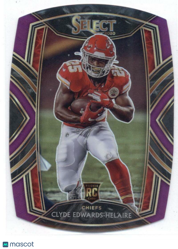 2020 Panini Select Purple Prizm Die-Cut #254 Clyde Edwards-Helaire Chiefs Club L