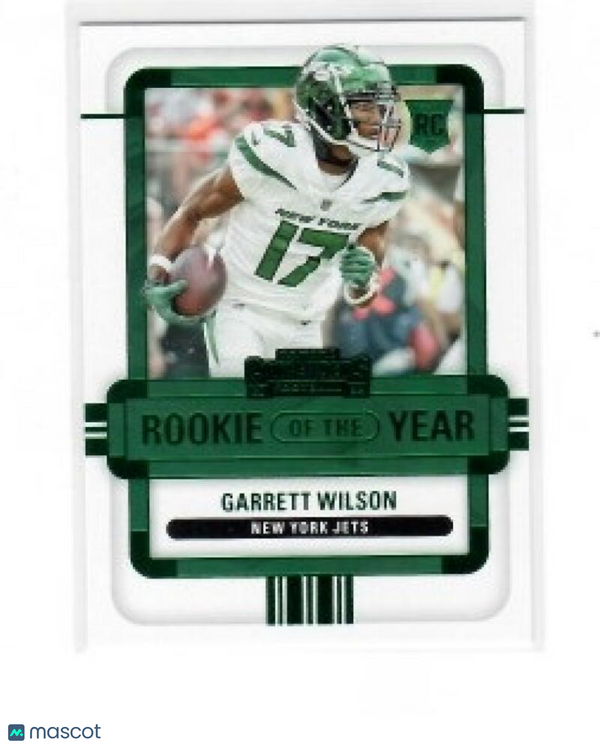 2022 Panini Contenders Rookie of the Year Contenders Emerald #3 Garrett Wilson N