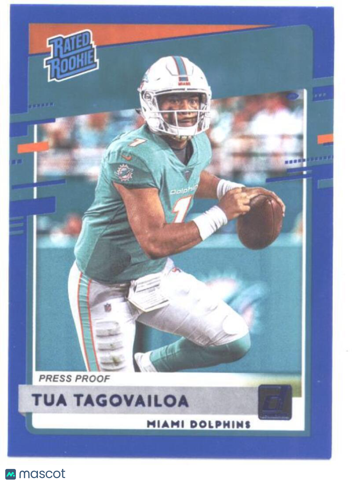 2020 Donruss Press Proof Blue #302 Tua Tagovailoa RR RC - Miami Dolph