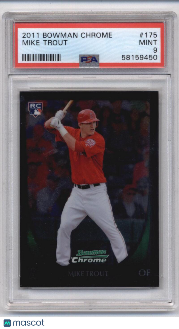 2011 Bowman Chrome #175 Mike Trout PSA 9 MINT (RC - Rookie Card)