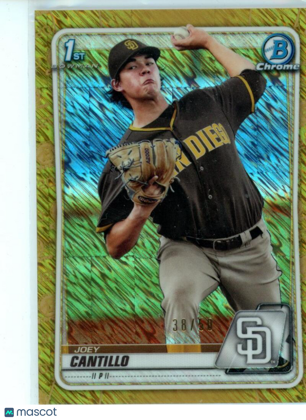 2020 Bowman Chrome Prospects Refractors Gold #BCP-76 Joey Cantillo Padres NM-MT