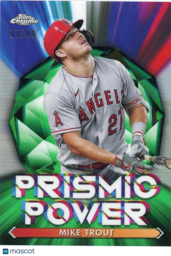 2021 Topps Chrome Prismic Power Refractor #PP-2 Mike Trout Angels NM-MT