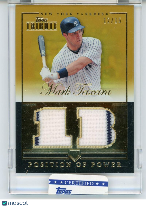 2012 Topps Tribute Positions of Power Relics Gold #PPO-MT Mark Teixeira NM-MT (M