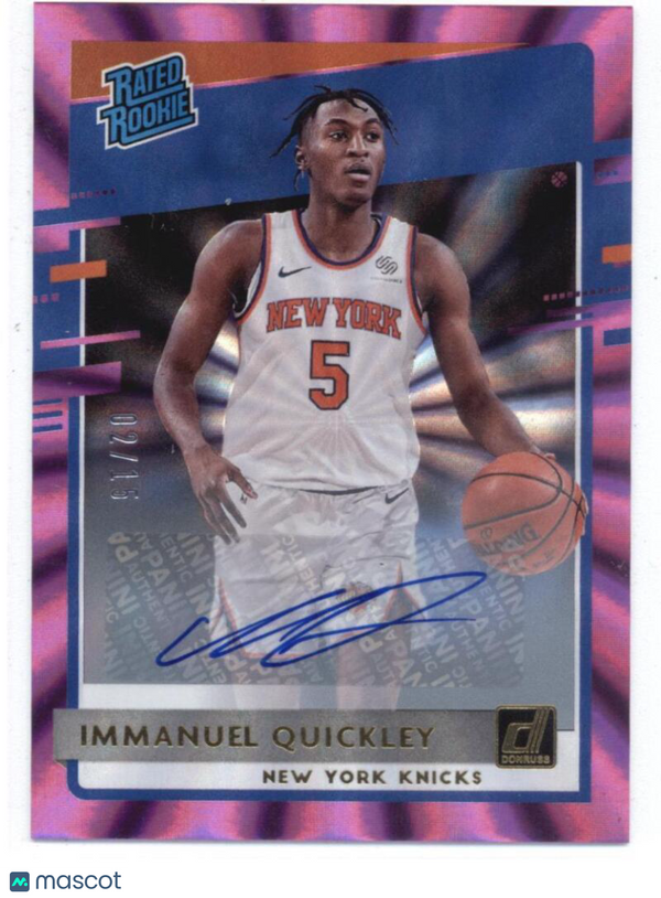 2020-21 Donruss Rated Rookies Signatures Holo Purple Laser #213 Immanuel Quickle