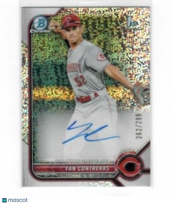 2022 Bowman Chrome Prospect Autographs Refractor Speckle #CPA-YC Yan Contreras R