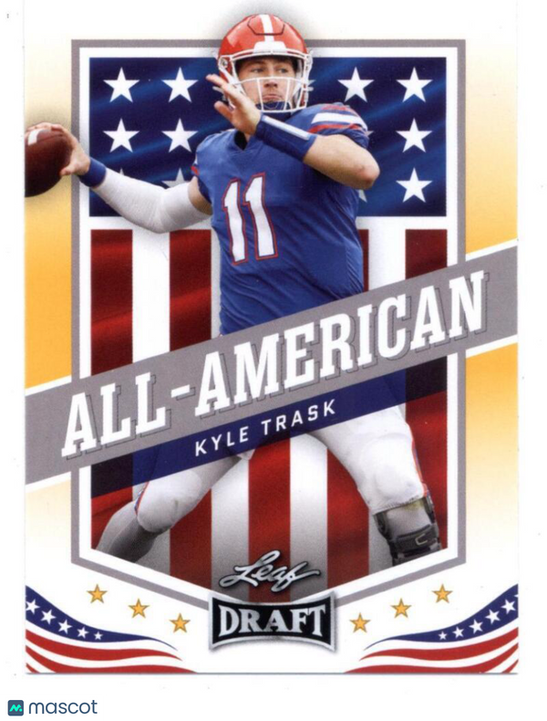 2021 Leaf Draft Gold #47 Kyle Trask All-American (Tampa Bay Buccaneers) (RC - Ro