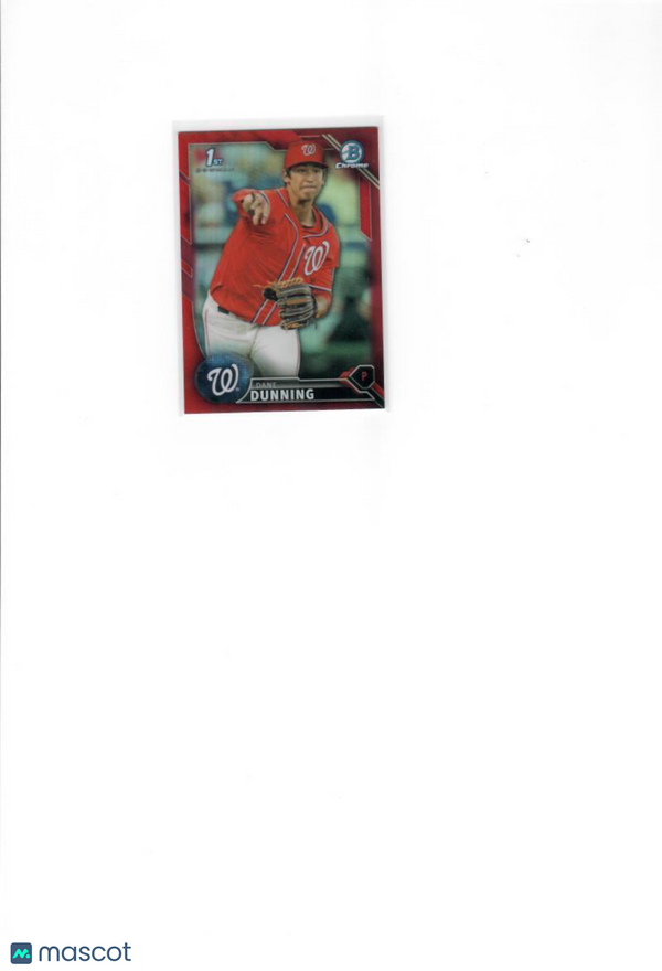 2016 Bowman Draft Chrome Refractors Red #BDC-104 Dane Dunning Nationals NM-MT 1/