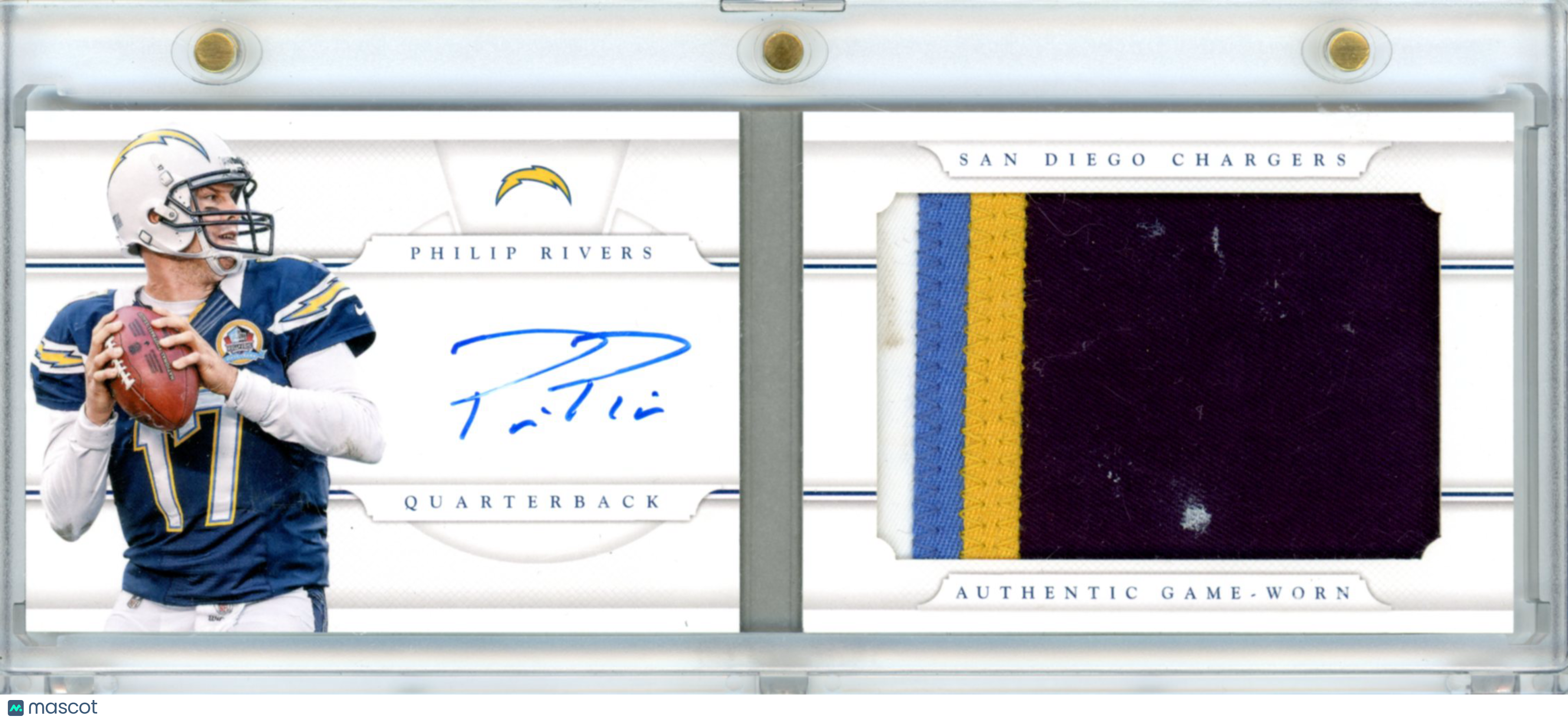 2013 National Treasures Philip Rivers Prime Jumbo Autograph 07/25 Patch #23